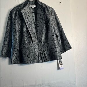 Elegant Gray Patterned Women's Jacket